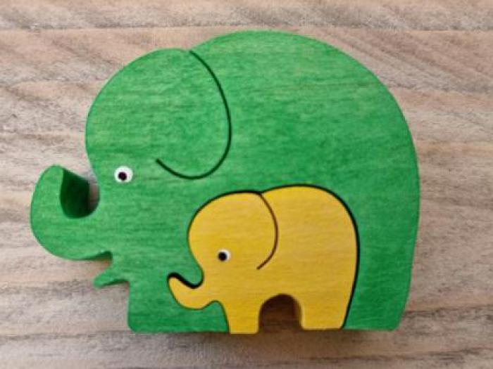 Ecobos puzzel olifant en jong klein