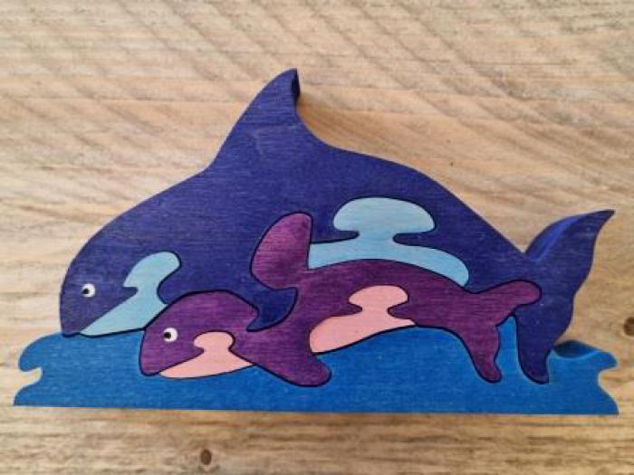 Ecobos puzzel dolfijn met jong