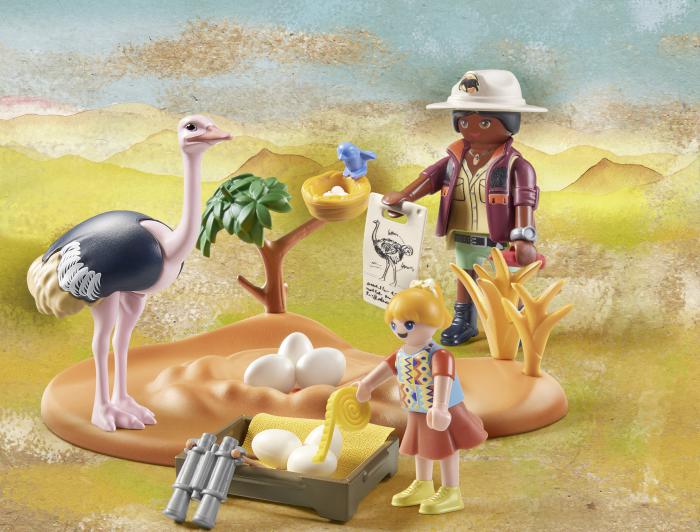Playmobil Wiltopia Op bezoek bij papa struisvogel