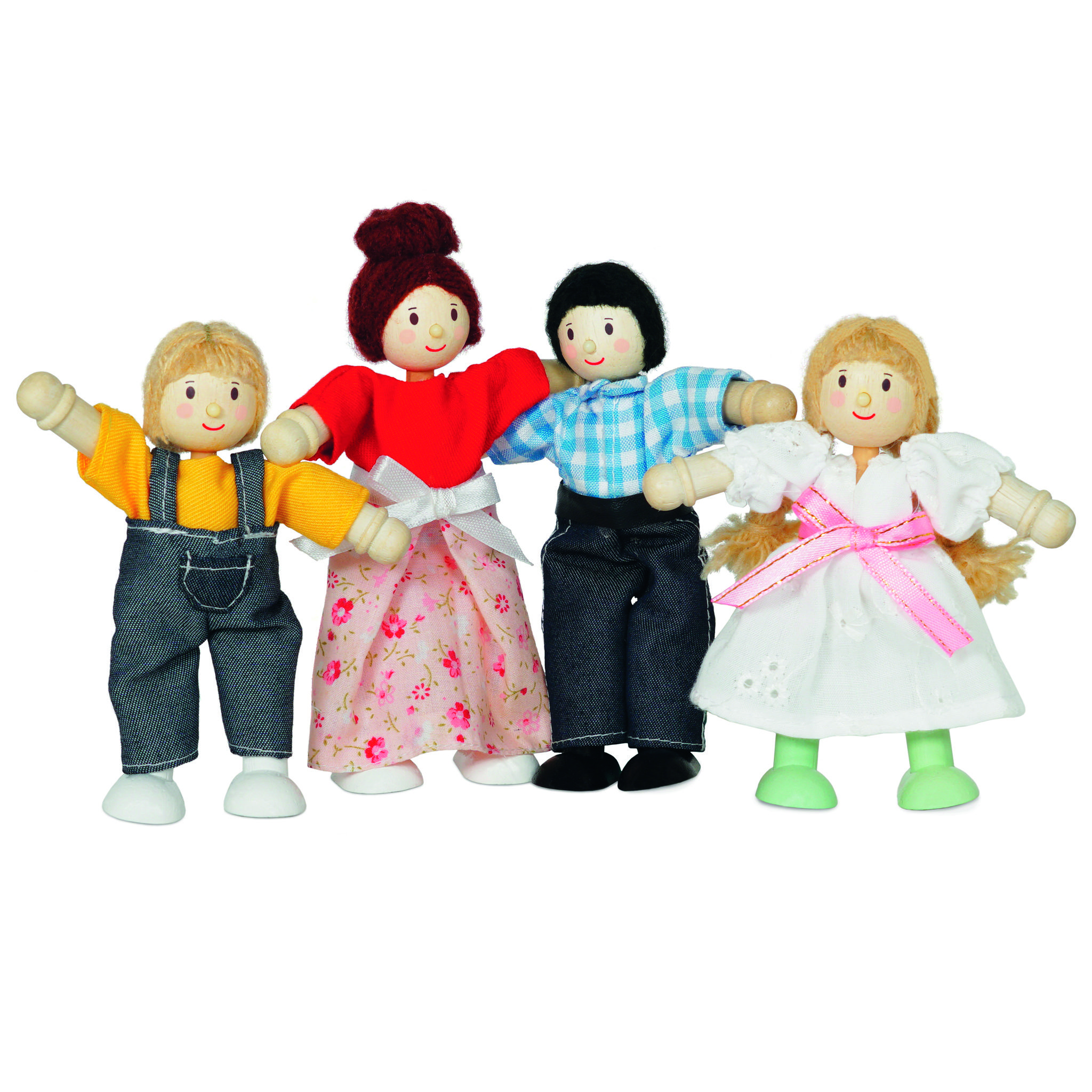 Le toy van poppenhuis poppenfamilie ouders-zoon-dochter