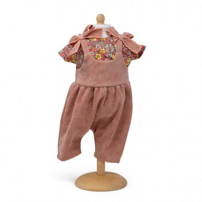Mamamemo overall met strikken en blouse voor poppen van 38-41 cm